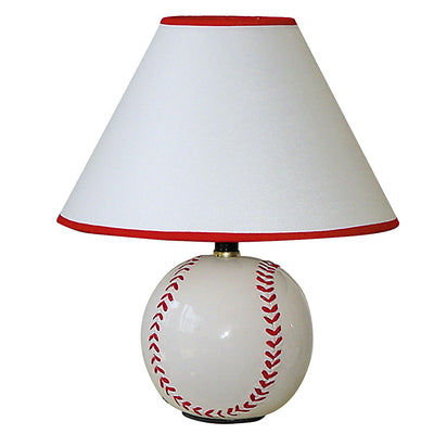 12" White Ceramic Bedside Table Lamp With White Shade 
