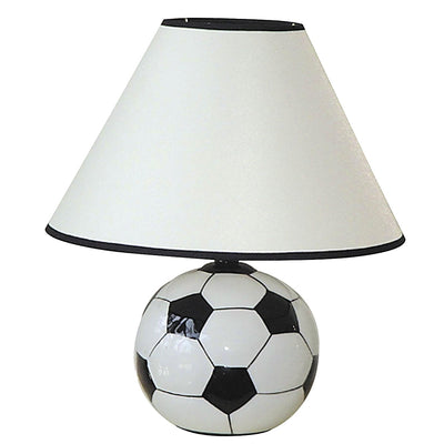 12" Black Ceramic Bedside Table Lamp With White Shade 