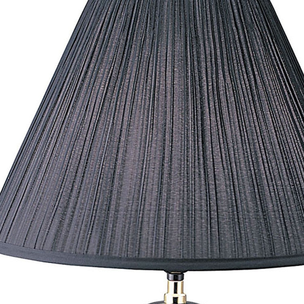 26" Black Bedside Table Lamp With Black Empire Shade