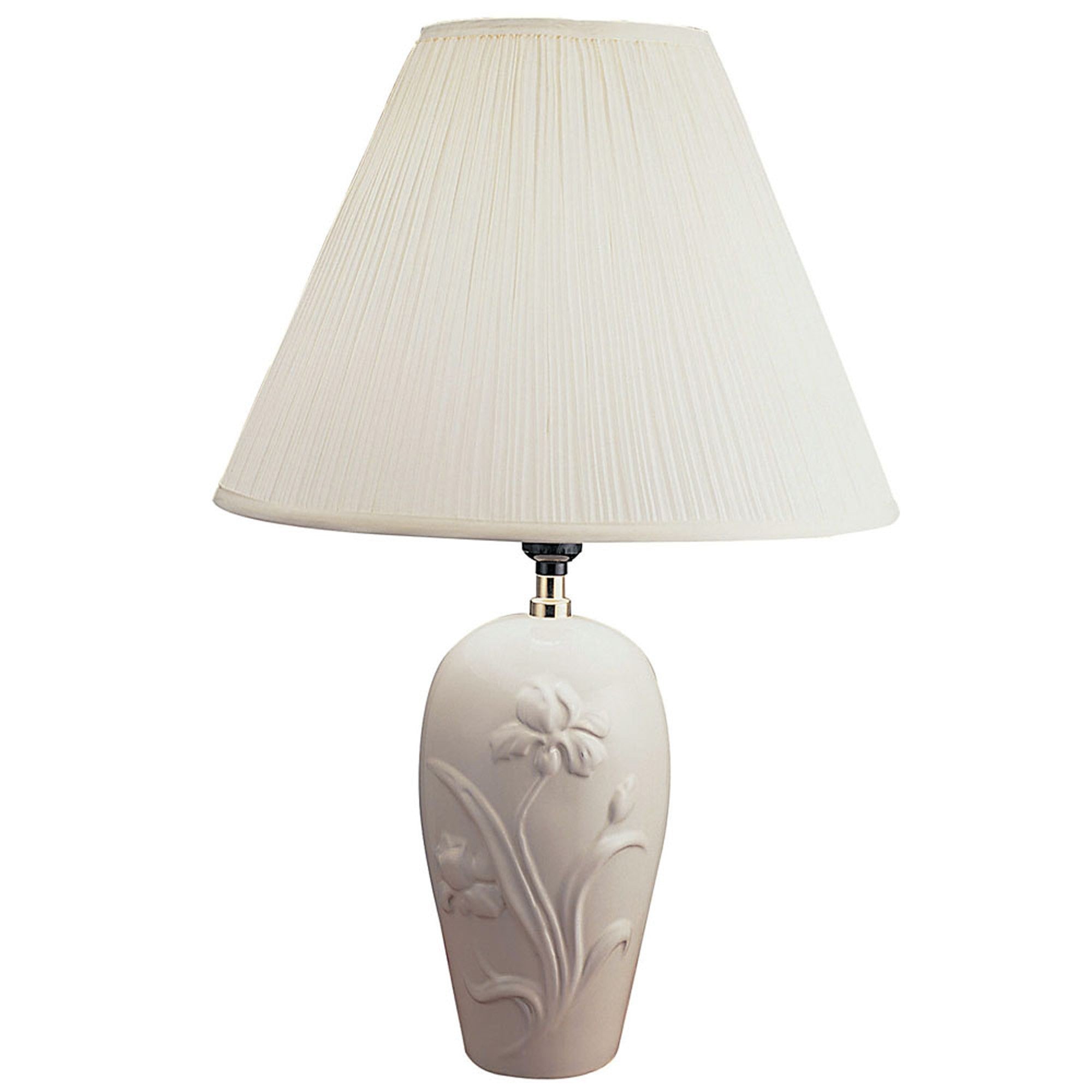 26”  Ivory Iris Urn Shape Table Lamp