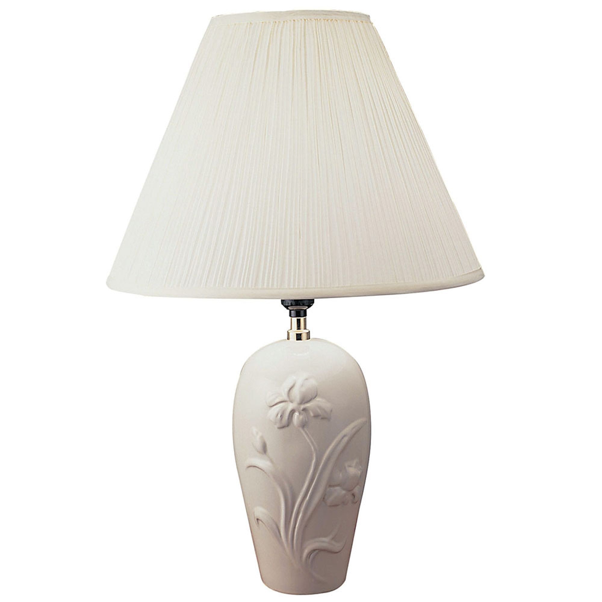 26”  Ivory Iris Urn Shape Table Lamp