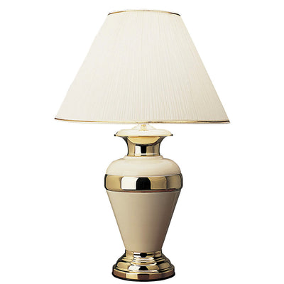 30" Gold Ceramic and Metal Urn Table Lamp 