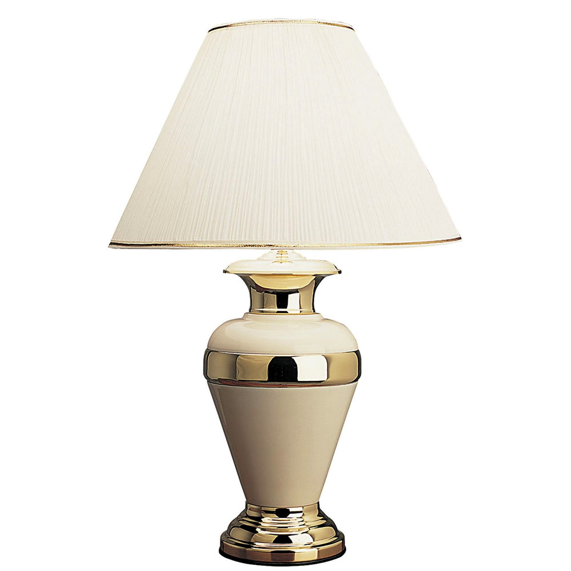 30" Gold Ceramic and Metal Urn Table Lamp