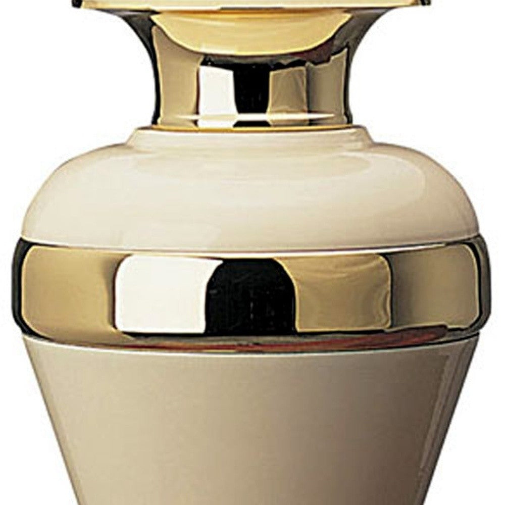 30" Gold Ceramic and Metal Urn Table Lamp