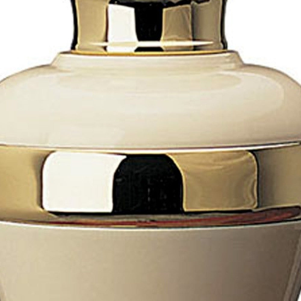 30" Gold Ceramic and Metal Urn Table Lamp