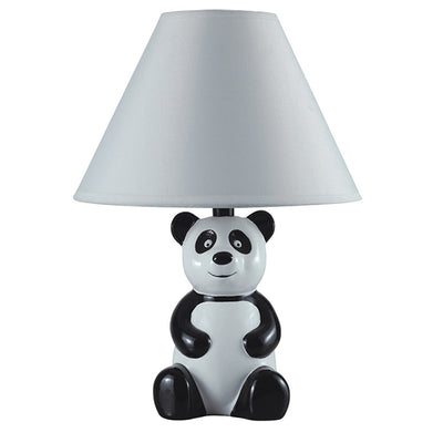 14” Panda Ceramic Table Lamp With White Shade 