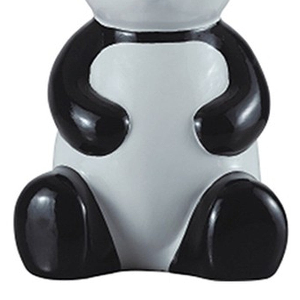 14” Panda Ceramic Table Lamp With White Shade