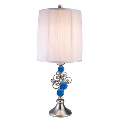 21" Silver Bedside With White Shade 