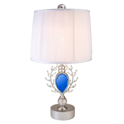 Dazzling Faux Turquoise Pendent Silver Table Lamp 
