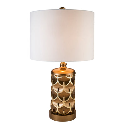 Magestic Brown and Gold Geo Table Lamp 