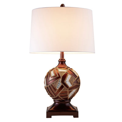 Brown Metallic Mosaic Design Table Lamp 