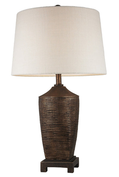 Fantastic Rustic Ribbed Bronze Table Lamp 