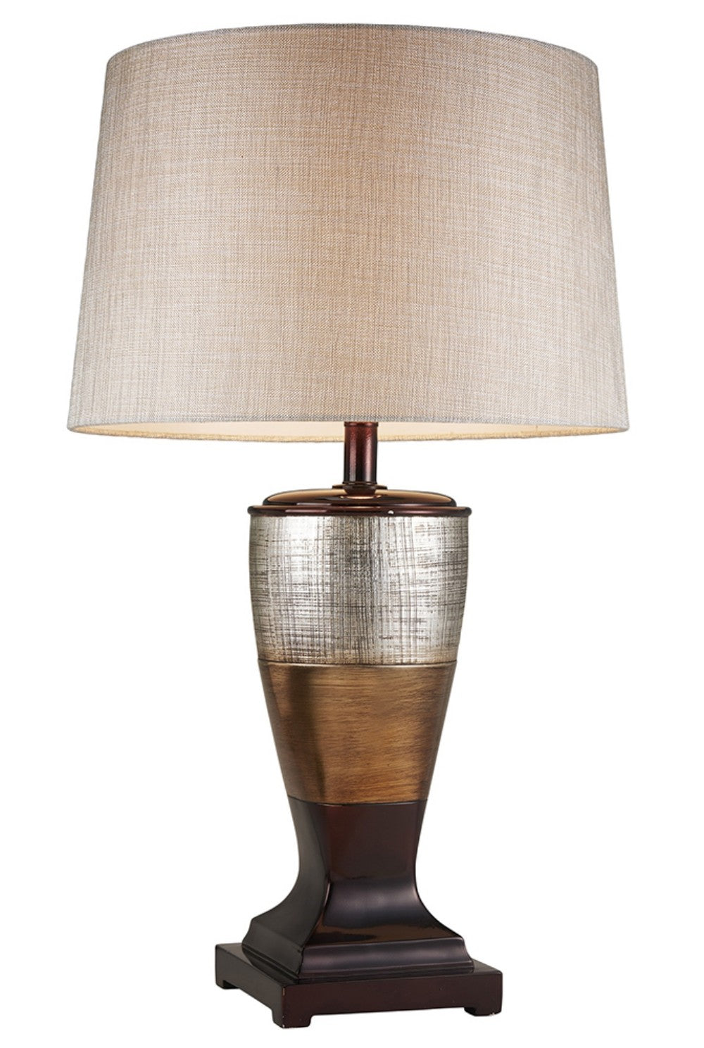 Exotic Brown and Gold Wide Stripe Table Lamp 