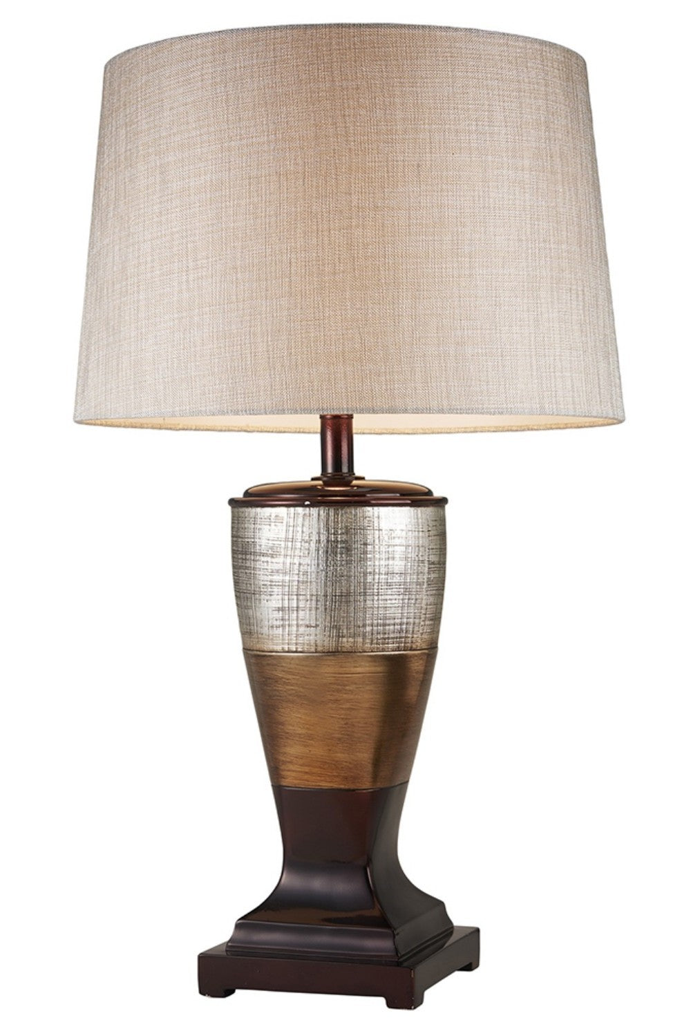 Exotic Brown and Gold Wide Stripe Table Lamp 