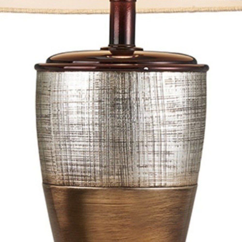 Exotic Brown and Gold Wide Stripe Table Lamp