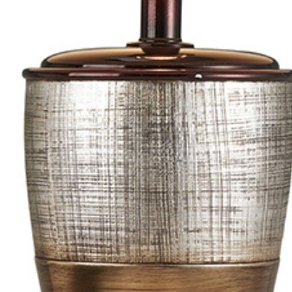 Exotic Brown and Gold Wide Stripe Table Lamp 