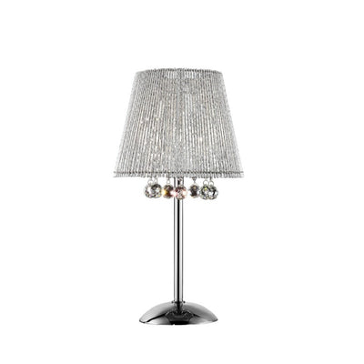 Dreamy Silver Table Lamp with Crystal Accents 