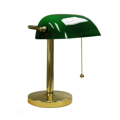 Gold and Green Hooded Table Lamp 