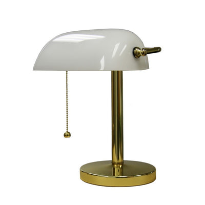Gold and White Hooded Table Lamp 