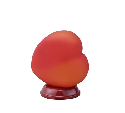 8" Red Ceramic and Glass Heart Table Lamp 