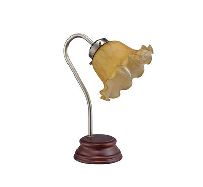 12" Brown Bedside Table Lamp With Brown Shade 