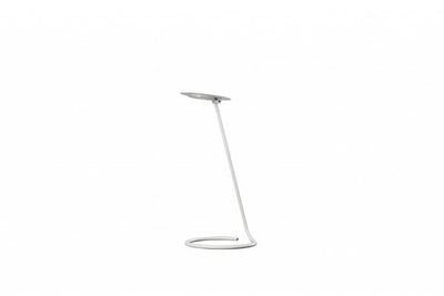 15" White Metal Desk Table Lamp With White Shade 