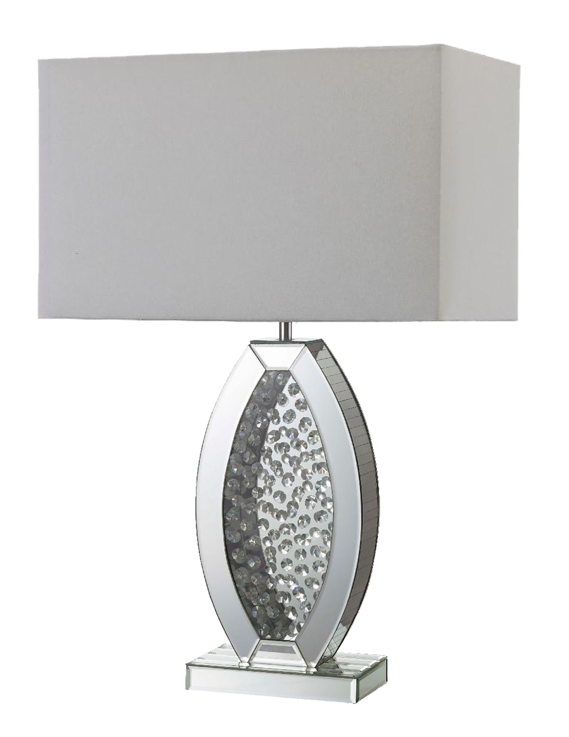 Contemporary Glass Table Lamp with Rectangular Shade