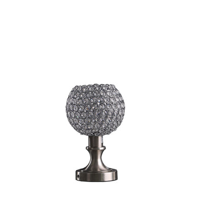 12" Silver Globe Led Table Lamp With Clear Globe Shade 