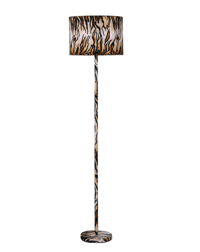 59" Brown And Black Bedside Table Lamp With Brown And Black Drum Shade 