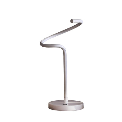 18" White Curvy Spiral LED Table Lamp 