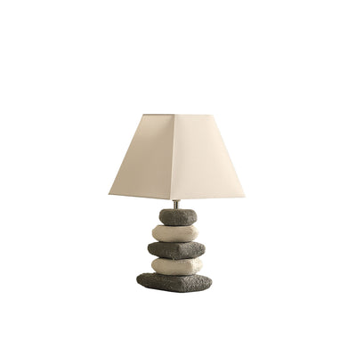 18" Gray Bedside Table Lamp With Off White Empire Shade 