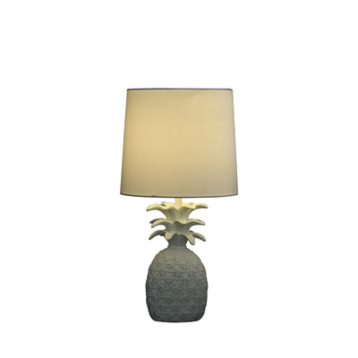17" White Bedside Table Lamp With White Empire Shade 