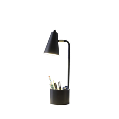 20" Black Desk Table Lamp With Black Cone Shade 