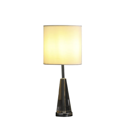 22" Silver Bedside Table Lamp With White Drum Shade 