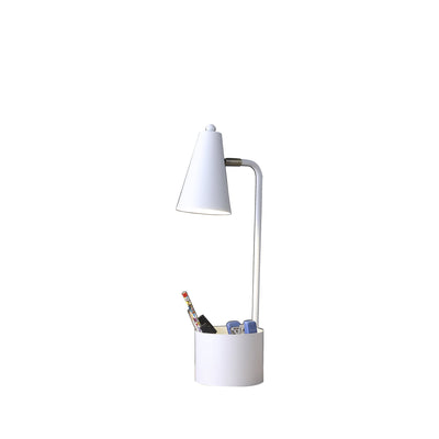 20" Compact White Student Metal Desk Lamp 