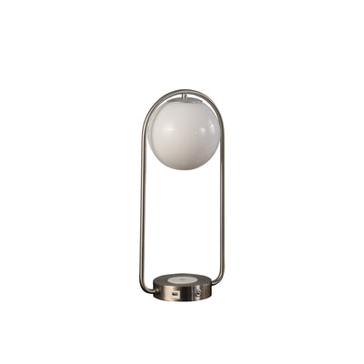 19" Silver Clip Globe USB Table Lamp 