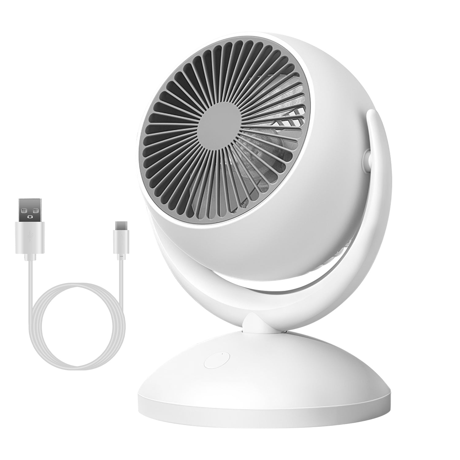 Air Circulator Desk Fan Portable Desktop Rechargeable Oscillating Fan with 4 Speeds 360 Degree Tilt Head Automatic Rotation Quiet 40dB Table Fan for H 