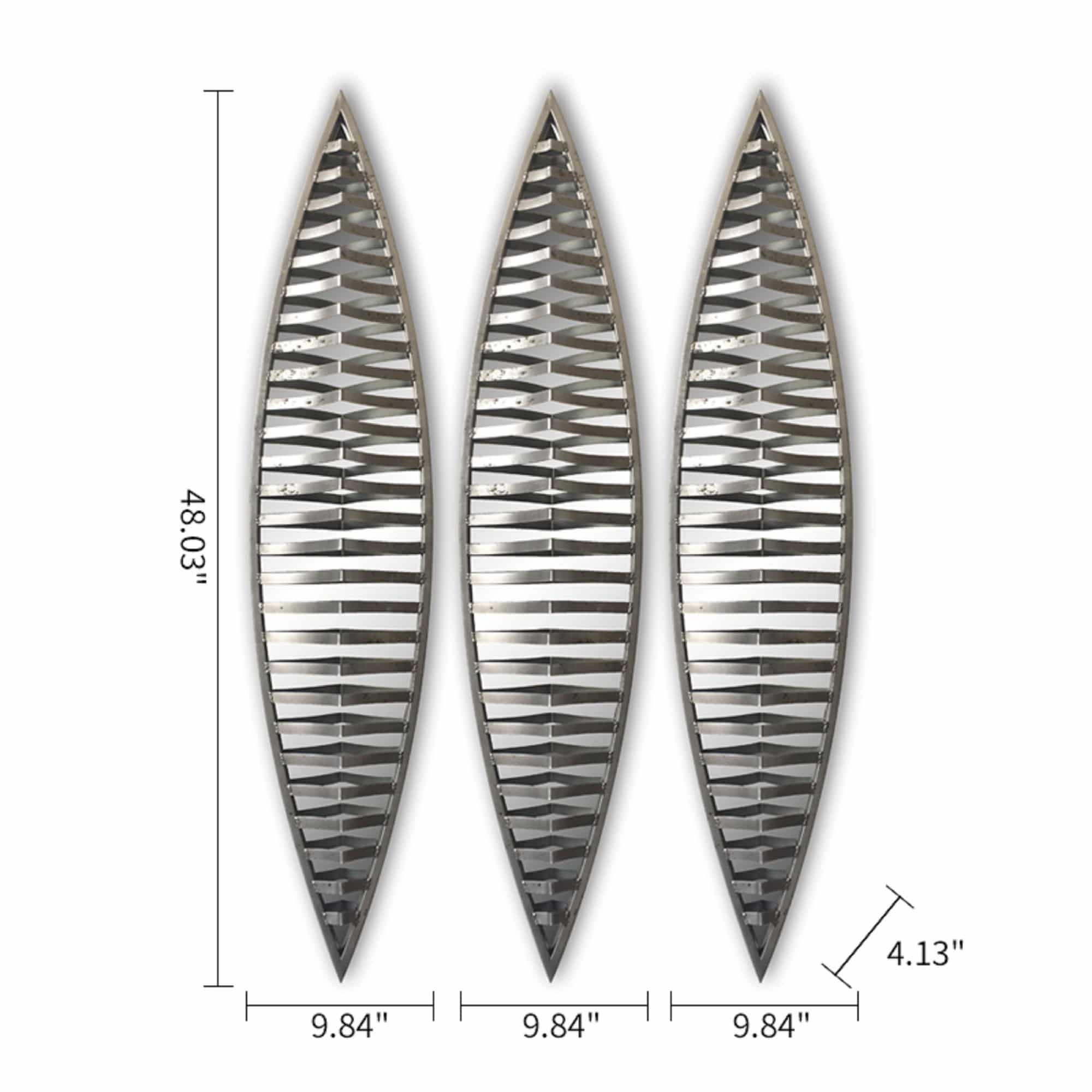 Wall Mirror - Decorative Metal Wall Mirror, set of 3pcs