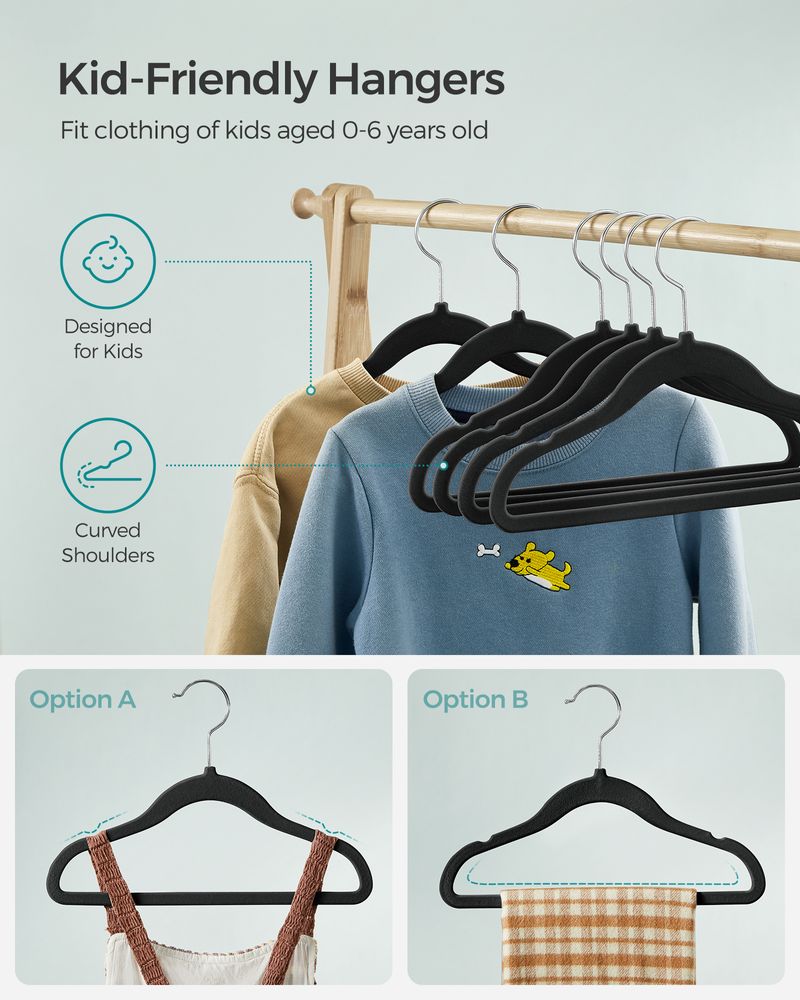 SONGMICS Kids Hangers for Closet 