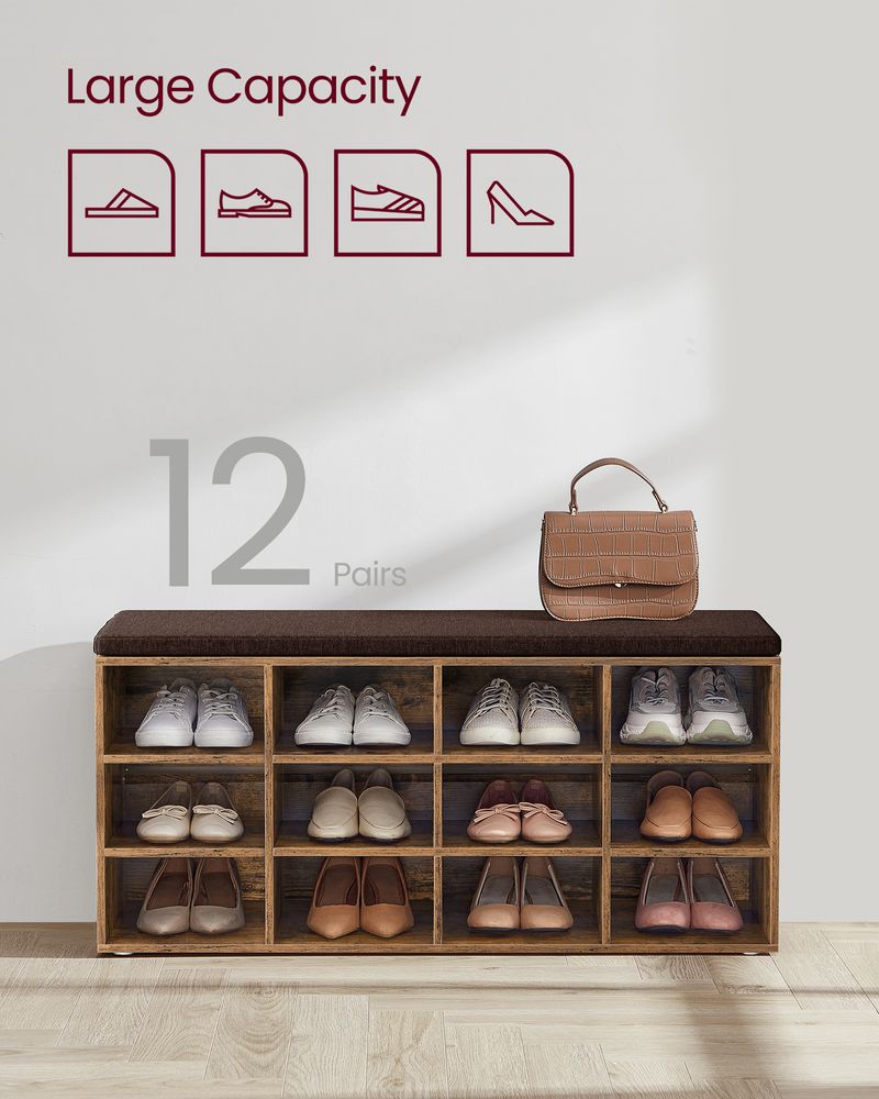 VASAGLE Shoe Bench with Cushion 