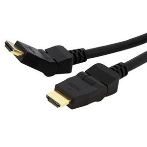 6ft Swivel HDMI Cable, 4K 30Hz High Speed Rotating UHD HDMI Cord, HDMI 1.4 Pivot Cable with 180° Swivel Connector M/M 