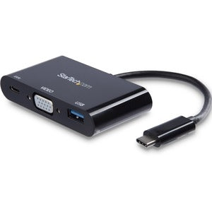 USB-C VGA Multiport Adapter - USB-A Port - with Power Delivery (USB PD) - USB C Adapter Converter - USB C Dongle