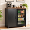 Coffee Bar Cabinet with Mini Fridge Space, Adjustable Shelves & Storage – 39.4-Inch Beverage Station