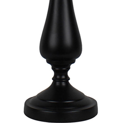 Black Candlestick Dandelion Shade Table Lamp 