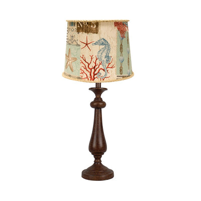 Brown Candlestick Ocean Postcard Table Lamp 
