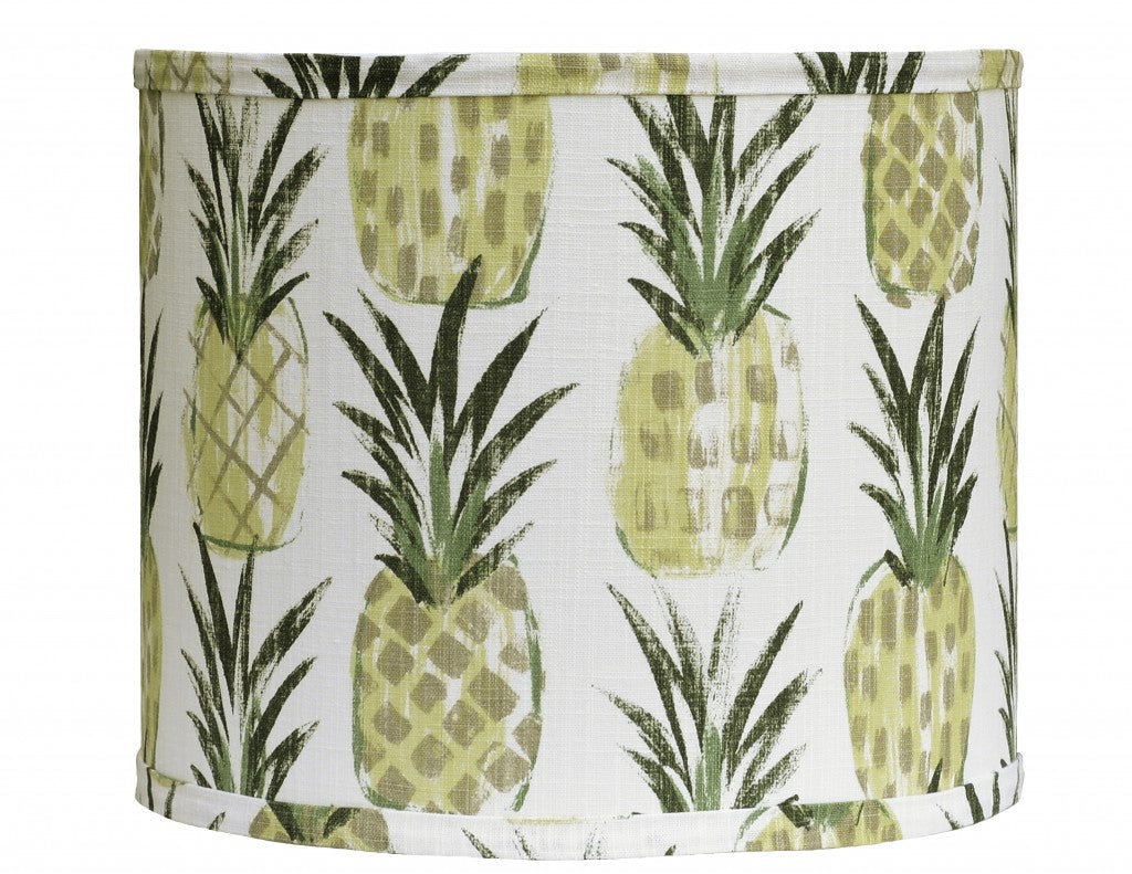 Distressed Whitewash Pineapple Shade Table Lamp 