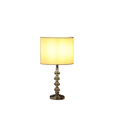 18" Silver Metal Table Lamp With White Globe Shade 