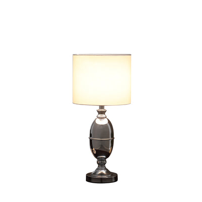 25" Silver Chrome Metal Standard Table Lamp With White Shade 