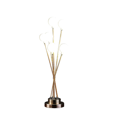 28" Yellow Gold Six Light Globe Desk or Table Lamp 