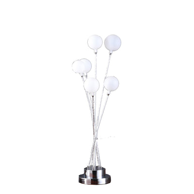 28" Silver Chrome Six Light Globe Desk or Table Lamp 